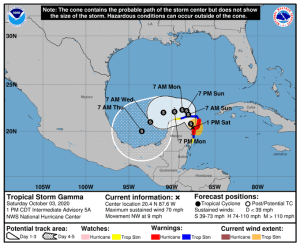 “Gamma” ya toca la Península de Yucatán