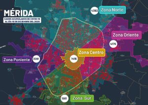 Se confirman  en Yucatán 97 nuevos contagios de Covid-19, de ellos 53 fueron en Mérida