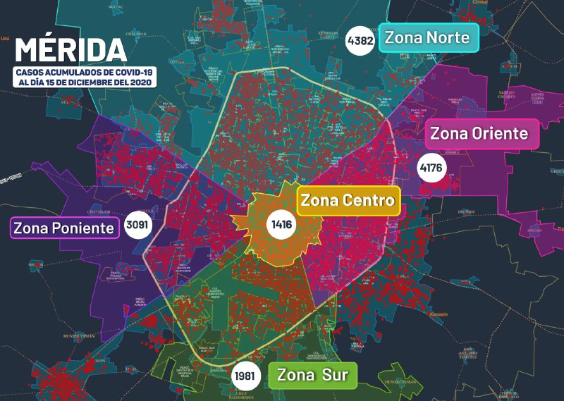 Se confirman  en Yucatán 97 nuevos contagios de Covid-19, de ellos 53 fueron en Mérida