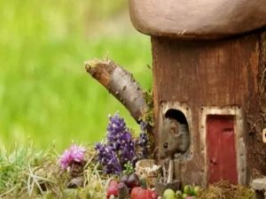 En Inglaterra descubren una familia de ratones en su jardín y les construyen sus  casitas