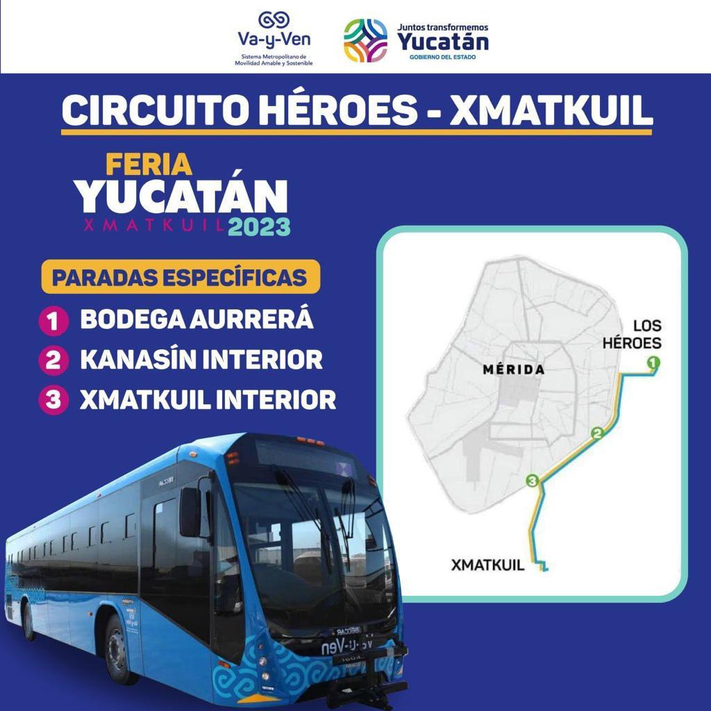 A partir de mañana, rutas Va y Ven iniciarán operaciones hacia la Feria de Xmatkuil