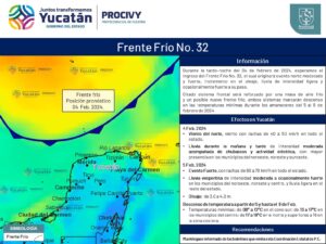 Se espera la llegada del frente frío No. 32