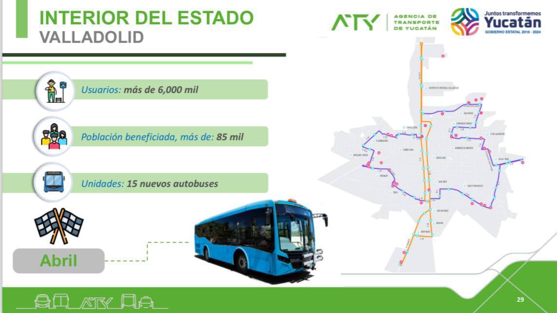 La transformación del transporte público llegará a Tekax, Tizimín y Valladolid