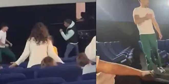 Un boxeador noquea a un hombre que golpeó a una mujer durante función de cine