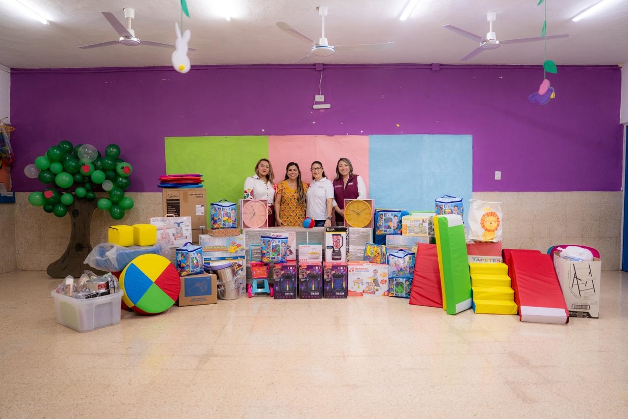 DIF Yucatán fortalece atención a la primera infancia con reequipamiento de Centros de Atención Infantil en Mérida.
