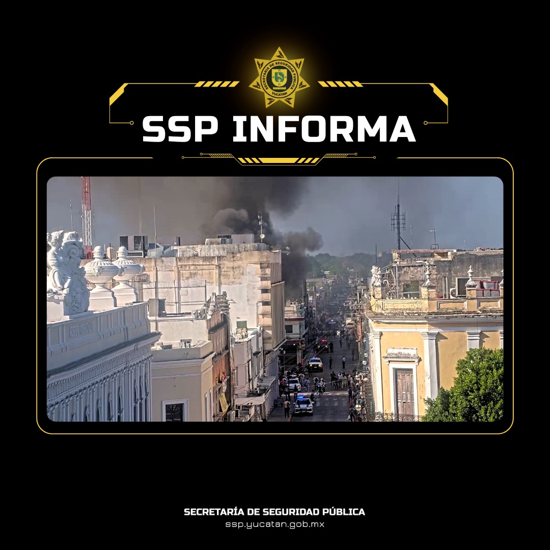 Incendio en el Bazar García Rejón, en el centro de Mérida