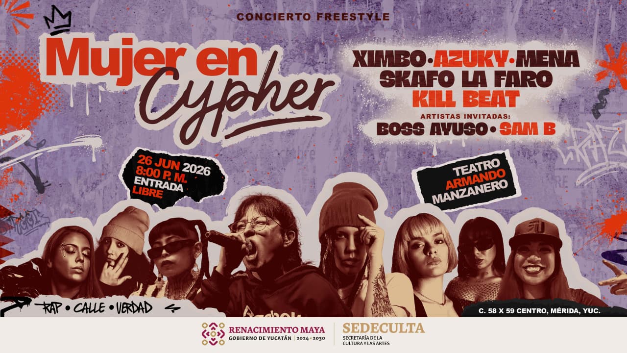 Mujer Cypher llega al Teatro Armando Manzanero con rap, freestyle y talento femenino