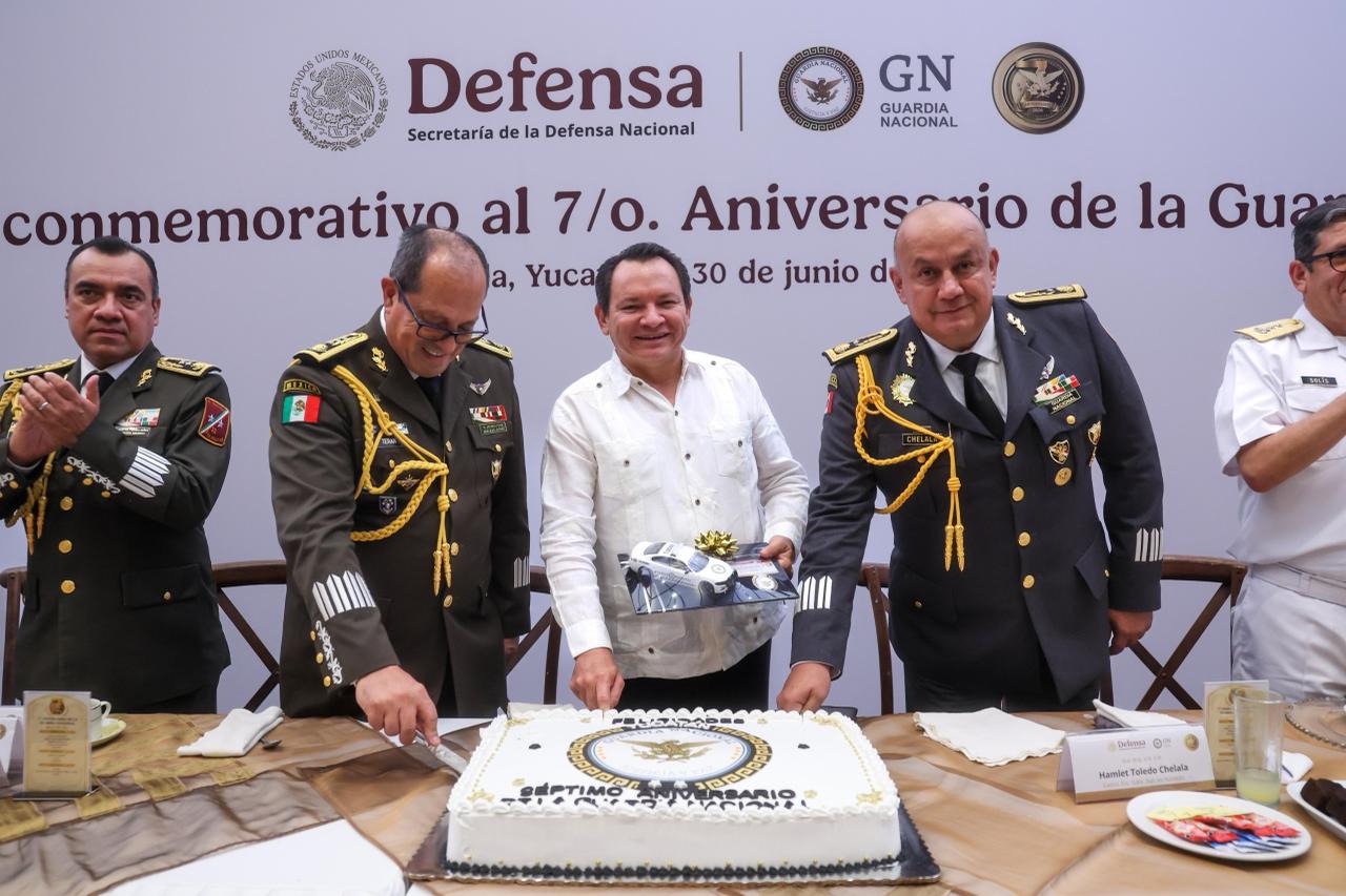 Guardia Nacional cumple siete años: Díaz Mena celebra la paz que sostiene la coordinación con Sheinbaum en Yucatán